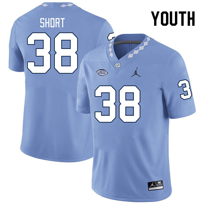Youth #38 Naari Short North Carolina Tar Heels College Football Jerseys Stitched-Carolina Blue